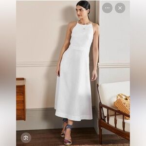 Boden white linen dress- never worn